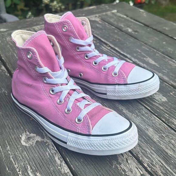 Pink Converse High Top All Stars Mens Size 5.5 Womens Size 7.5 - Picture 1 of 8